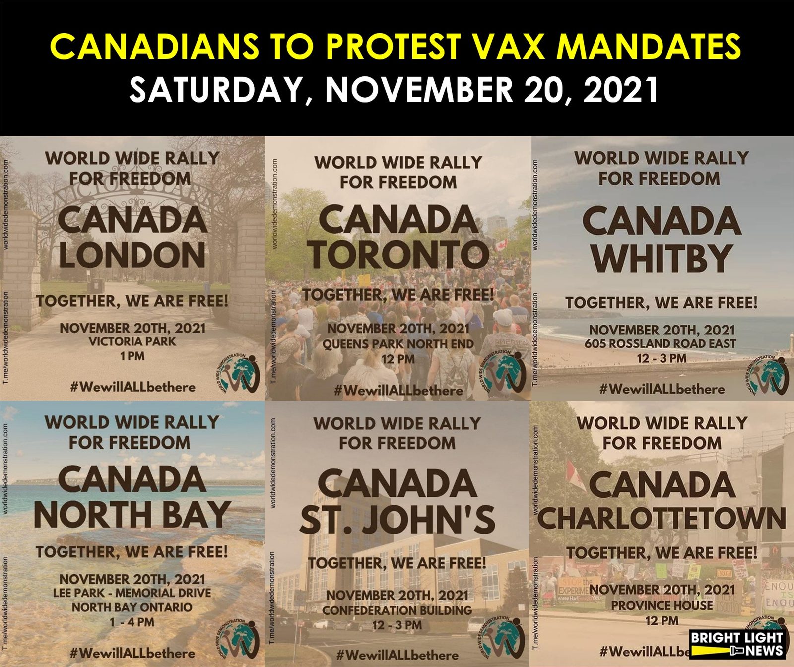 Canadians to Protest Vax Mandates & Passports at Worldwide Rally #5