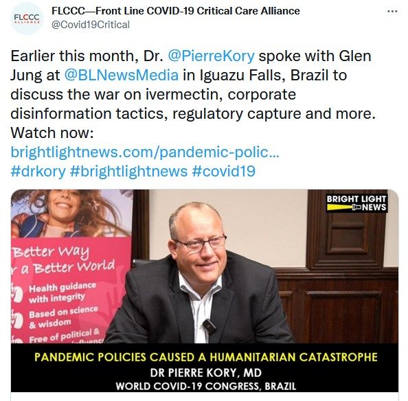 Dr Pierre Kory & the FLCCC Share Our Recent Interview