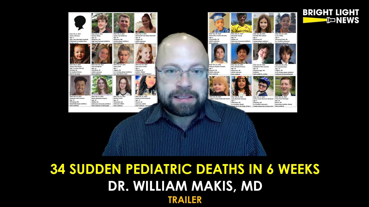 [TRAILER] 34 Sudden Pediatric Deaths…in 6 Weeks -Dr. William Makis, MD